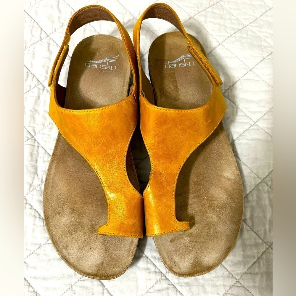 Dansko Reece Women's Burnished Leather Sandal W/ Cork Footbed Memory Foam Sz 10